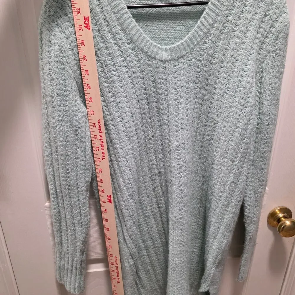 Gap Maternity Blue Marled V-Neck Long Sleeve Sweater Tunic Dress Size M - Picture 4 of 5